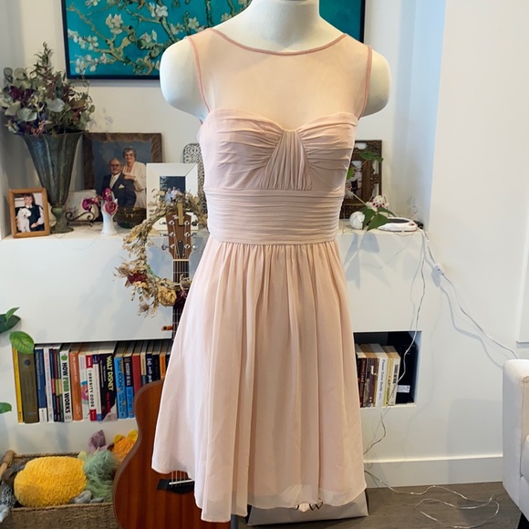 BCBG pink 100% silk bridesmaid dress. - Picture 1 of 5
